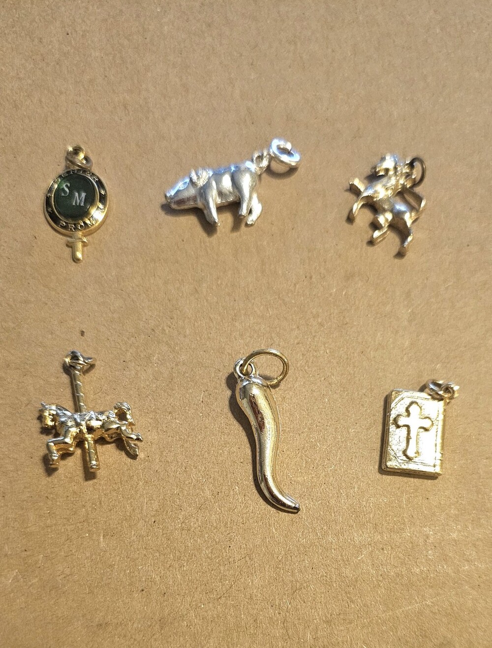 6 Assorted Charms featuring various designs
